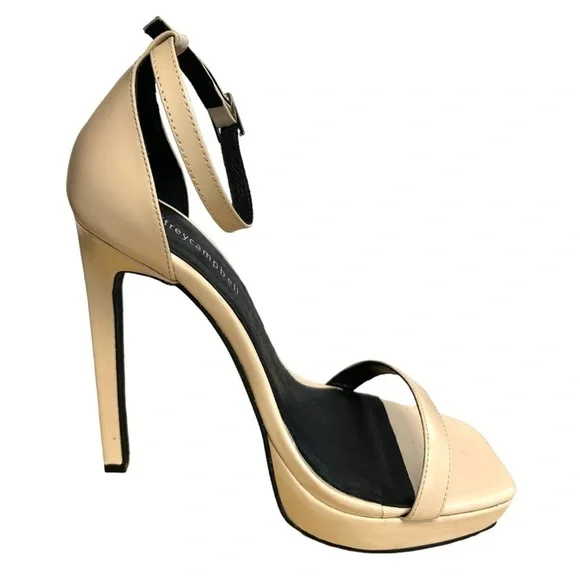 Jeffrey Campbell Nude Platform Heels Sandal Strap 7.5 - Picture 7 of 14